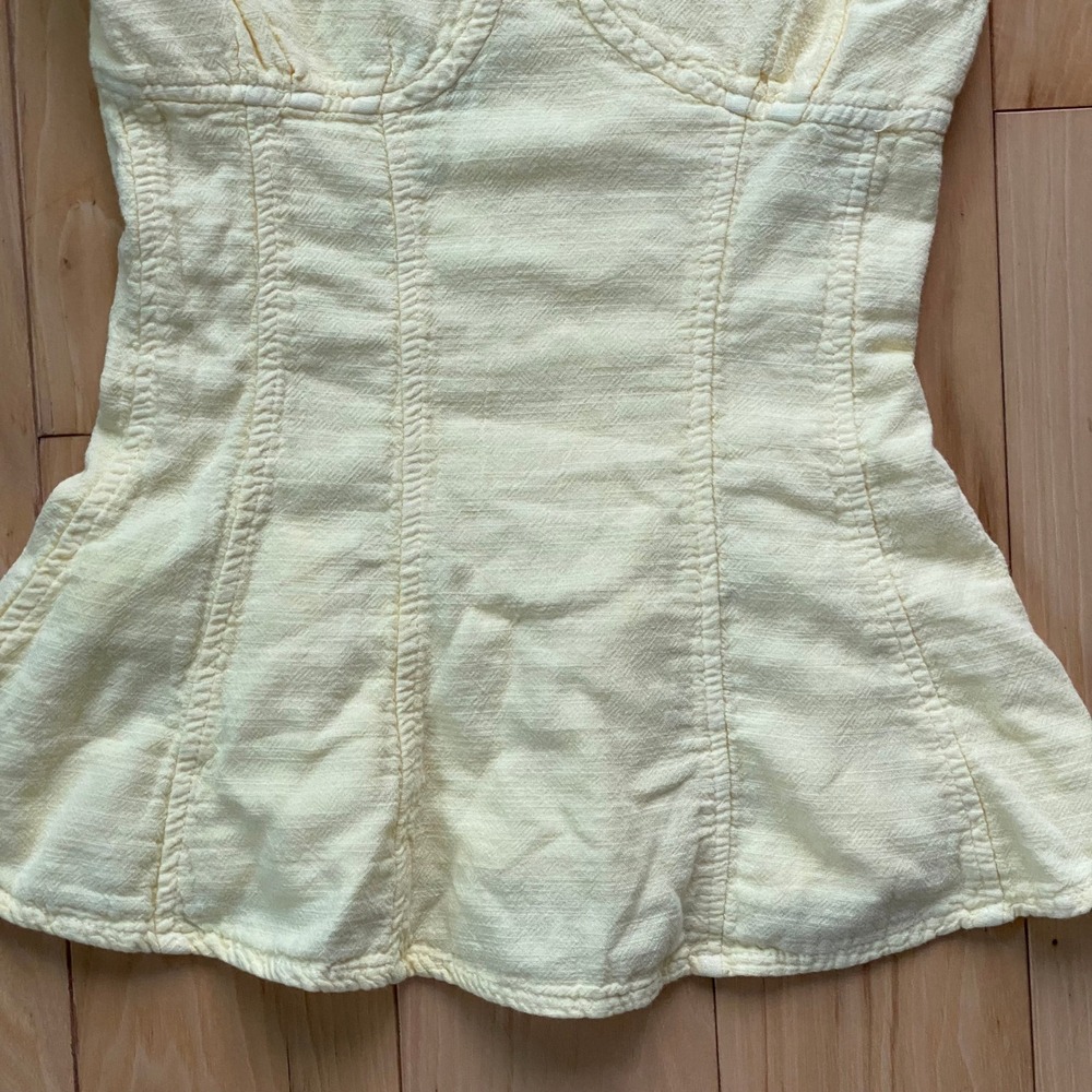 NWT 100 Cotton Coquette Soft Girl Yellow Skort Set Corset Peplum Ruffle Boutique - Picture 11 of 14